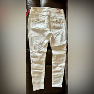 True Religion Skinny Embellished/Ripped White Jeans Size 30